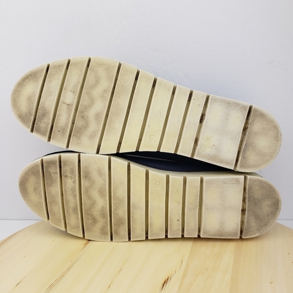 MODA Women's Leather Loafers Size 40 Slip On Comfort Casual Shoes Navy Blue - Picture 12 of 14